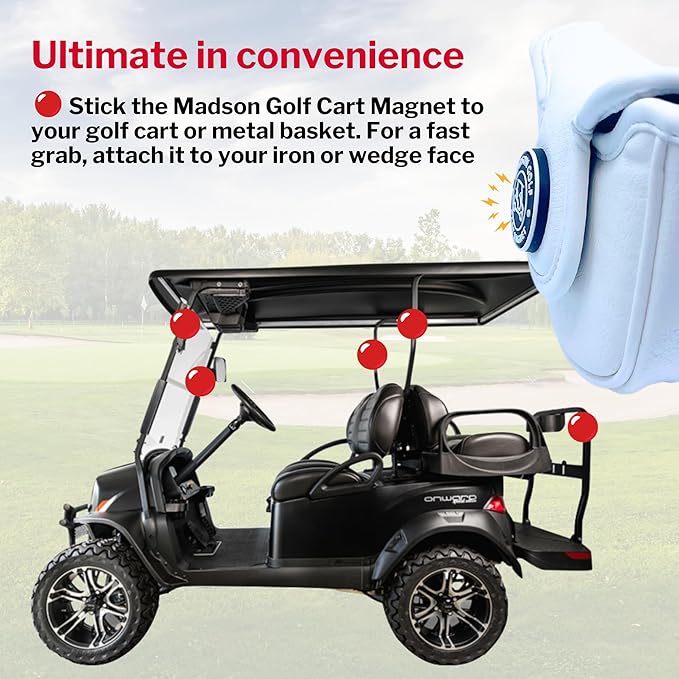 Classic Blade and Mallet Putter Headcovers with Madson Golf Cart Magnet for Secure Positioning and Quick Access, Protective PU Leather Head Covers, Magnetic Golf Accessories