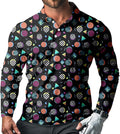 Men's Long Sleeve Golf Shirt Quick Dry 3 Button Work Fishing Outdoor Casual Collar Shirt