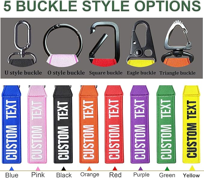 Personalized Key Tags, Custom Double-Sided Embroidery Name Number Keychain Tags, ID Identifiers Labels with Clip for Women Men Travel Bag Suitcase Keys, Baggage Tags to Quickly Spot Luggage Suitcase