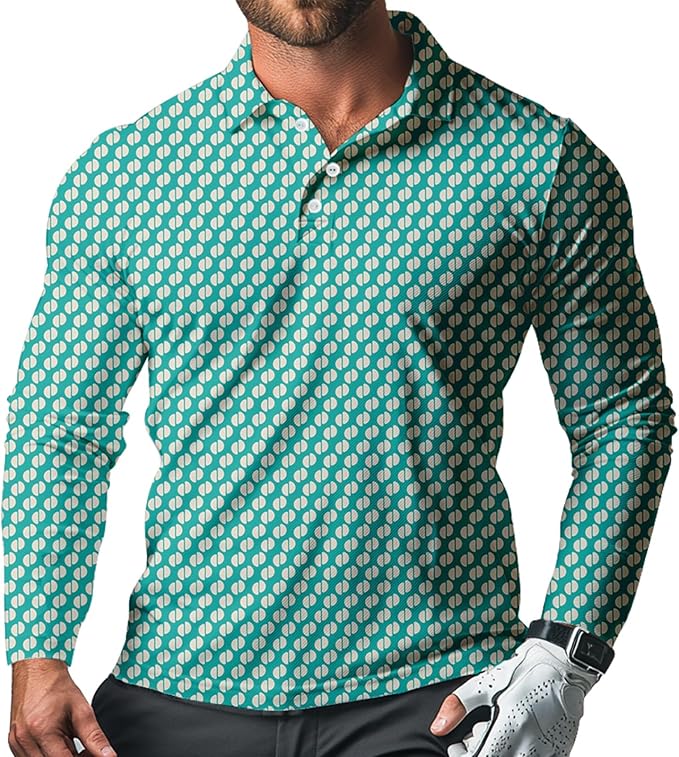 Men's Long Sleeve Golf Shirt Quick Dry 3 Button Work Fishing Outdoor Casual Collar Shirt