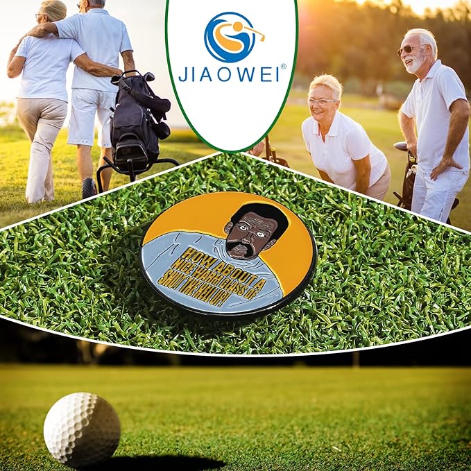 Enamel Golf Ball Marker with Magnetic Hat Clip - Funny Golf Accessories - Great Gift for Golf Lovers