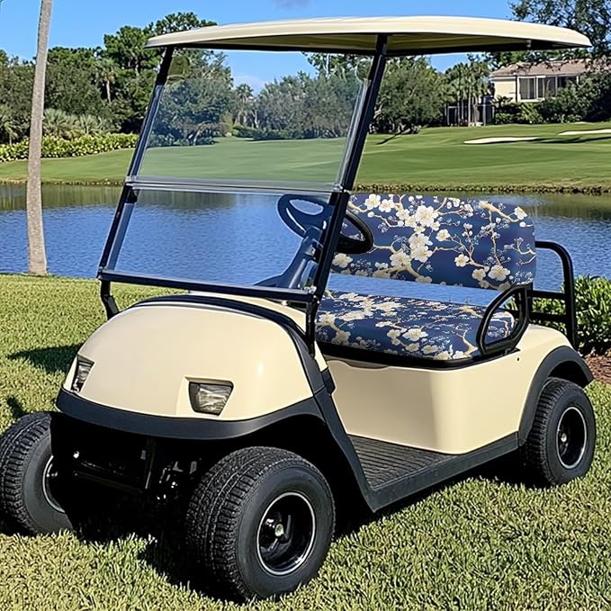Golf Cart Seat Covers, Universal Fit & Nonskid Bottom Fits for Club Car 2 Person Seats Golf Carts