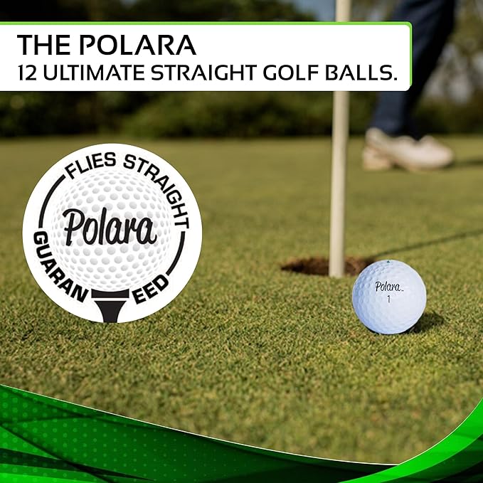 Polara Golf Self-Correcting Golf Balls – Soft Feel, Anti-Slice & Hook Correction, Exceeds USGA Limits, Dimple Pattern, High-Performance Balls for Men & Women