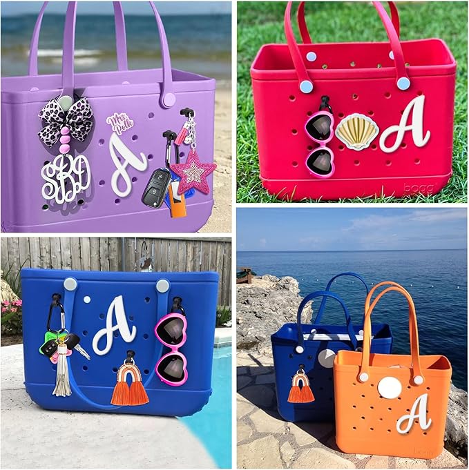 Mity rain Letter Charms for Bogg Bag，Alphabet Lettering Accessories Charms Compatible with Bogg Bag Original All Models, Insert Decorative Letter for Handbag Beach Tote Bag A