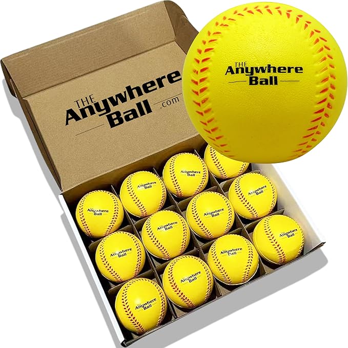 Thin Air Brands The Anywhere Ball Baseball/Softball Foam Training Ball (12 Pack)