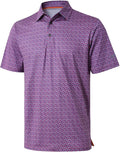 Golf Shirts for Men Dry Fit Short Sleeve Print Performance Moisture Wicking Polo Shirt