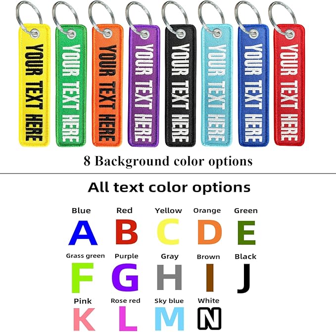 silkmilk Personalized Keychains, Customized Embroidered Key Tags, Luggage Tags, Key Ring Accessories, Gifts for Men & Women