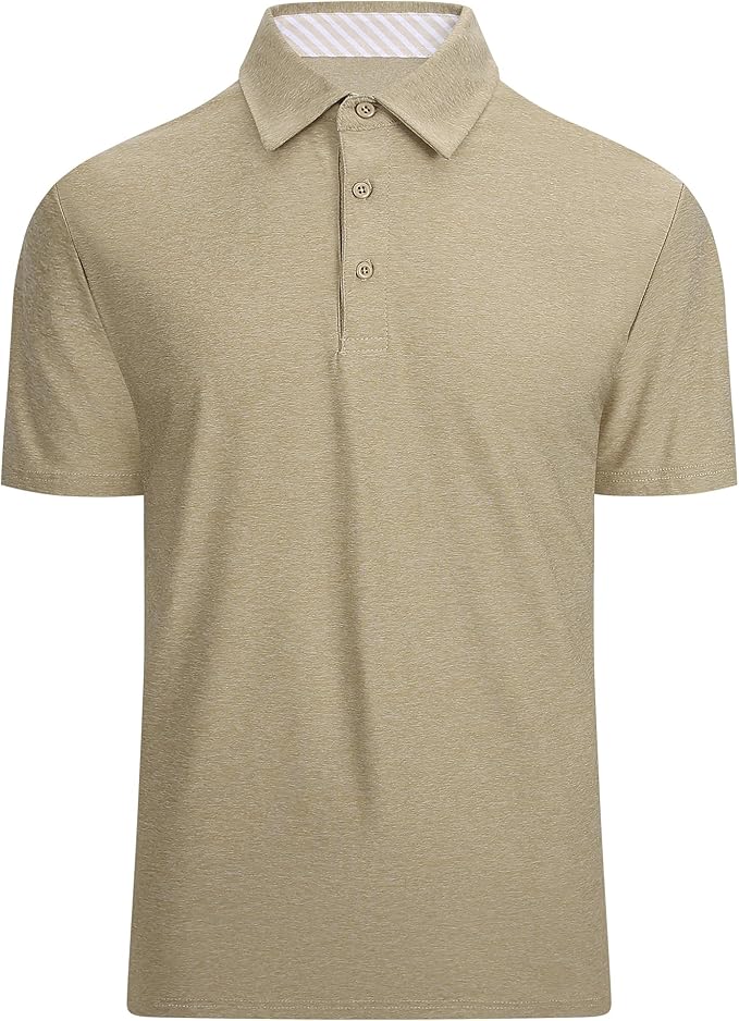 Alex Vando Mens Golf Shirt Moisture Wicking Quick-Dry Short Sleeve Casual Polo Shirts for Men