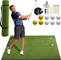 Golf Mat 5x4ft for Indoor Outdoor Use, 26mm Thick with Anti-Slip Base & 6 Tee Holes, Easy to Store High-Elasticity Hitting Mat Includes Practice Balls and Tees