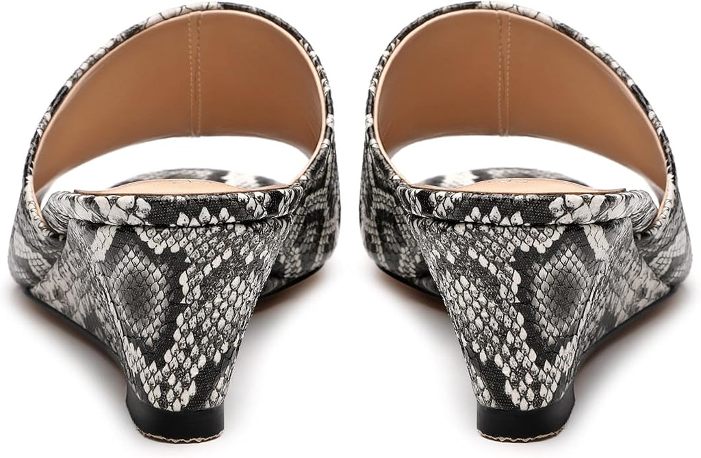Wedge Sandals for Women Open Toe Wedge Heels Womens Matte High Heel Sandal Round Toe Heeled Wedge Sandals Slip on Casual shoes 2 inch