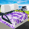 YOKYHOM Golf Cart Seat Covers, Tie-dye Purple Golf Cart Front Seat Towel/Blanket Fit for EZGO/Yamaha/Club Car and More Golf Carts, 100% Microfiber, Keeps Your Seat Cool and Clean, 51''x 31''