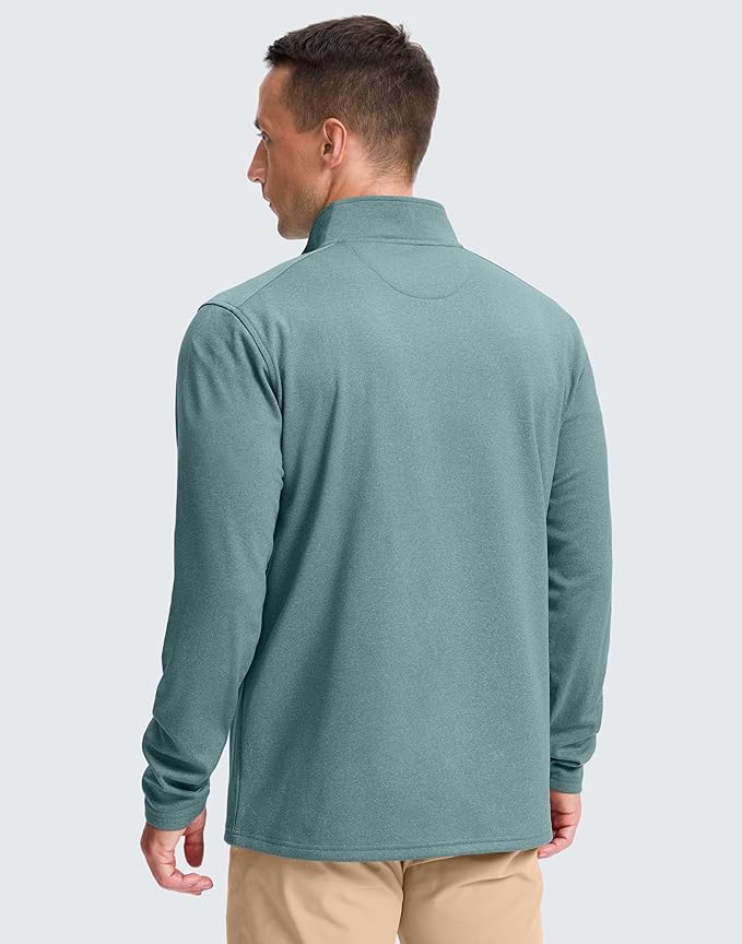 Obla Golf Quarter Zip Pullover Men Fleece Mock Neck Sweatshirt Winter Warm 1/4 Zip Long Sleeve Golf Shirt