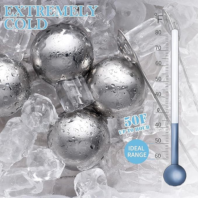 Whiskey Balls Reusable 55mm, Bourbon Gifts for Men Stocking Stuffers, Whiskey Ice Stones with Tongs, for Dad Who Has Everything, Anniversary Birthday Gifts for Boyfriend Grandpa Him Husband from Wife