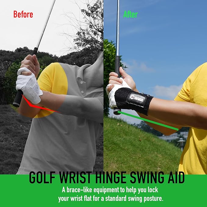 GAIARENA Golf Wrist Brace Wrist Hinge Swing Aid, Efficient Golf Swing Training Equipment to Correct Wrist Angle & Develop Muscle Memory for Beginner Golfers