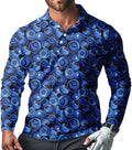 Men's Long Sleeve Golf Shirt Quick Dry 3 Button Work Fishing Outdoor Casual Collar Shirt