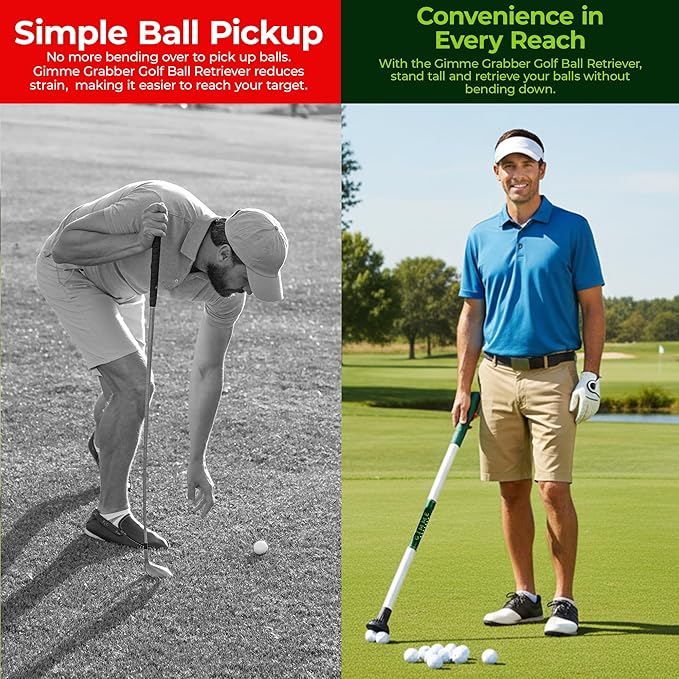 TAMP-IT 24" Gimme Grabber Golf Ball Retriever – Lightweight Pickup Tool, Easy Retrieval, Ideal for Scramble Play & Personal Use, Water Retriever Tool, Picker Upper Grabber, Non-Slip Golf Ball Picker