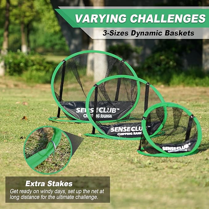 Foldable Chipping Net & Floating Green, Indoor Golf Practice Chipping Target, Backyard Golf Game & Gifts