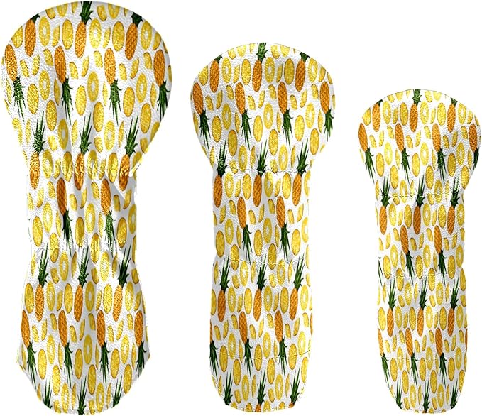 Golf Club Head Cover Waterproof Leather for Driver & Fairway Wood, Driver Headcovers, Golf Accessories for Men Women, Anti-Scratch, Golf Gift for Golfers, 1/3/5 Wood Cover Yellow Sunflowers Bee