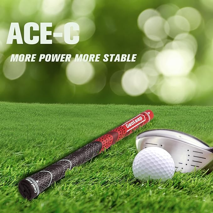 Geoleap Golf Grips Set of 13- Grips with Tapes and with All Repair Kits for Choice,Hybrid Golf Club Grips,Standard/Midsize,All Weather Contral, High Feedback & Traction.