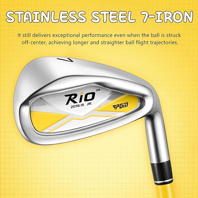 PGM Junior Golf Clubs Set - Kids Golf Clubs for Ages 3-5, 6-8, 9-12 | Right Handed - Oversized Sweet Spot 360cc Driver - Lightweight Graphite Shafts - Golf Stand Bag