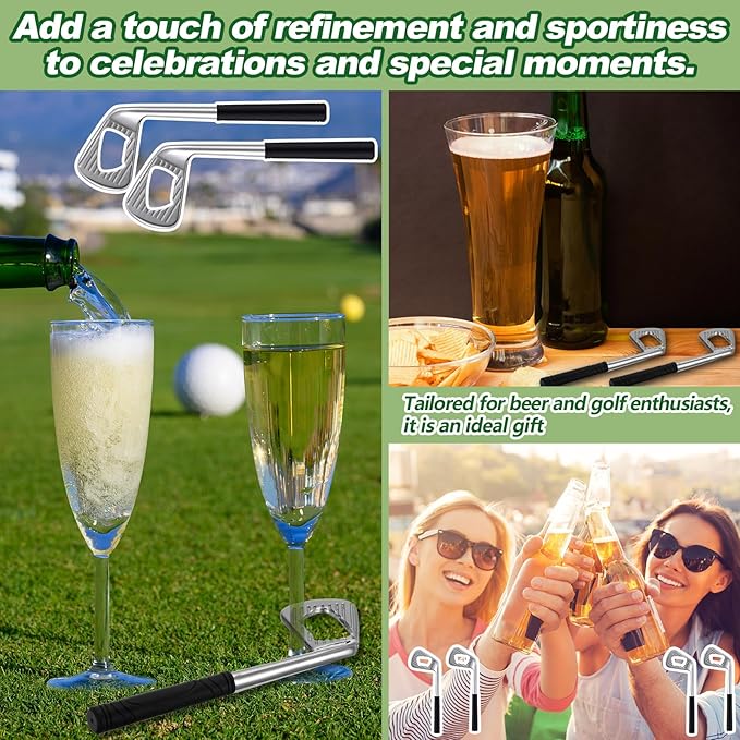 20 Pcs Golf Club Bottle Opener Bulk Novelty Groomsmen Gift Bachelor Party Favors for Golf Lover Beer Enthusiast, Made from Zinc Alloy (Silver)