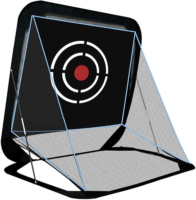Pop-Up Golf Hitting Net - 8x7x7ft Heavy Duty Portable Driving Practice Equipment for Backyard Indoor Outdoor with Target & Carry Bag