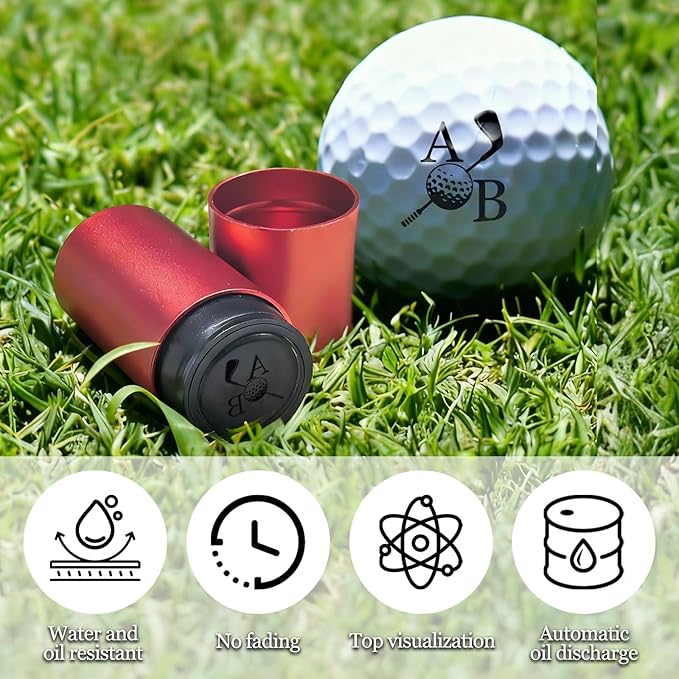 Custom Golf Ball Stamp Marker Personalized Quick-Dry Monogram Golf Ball Stamp with Logo Name Reusable Waterproof Golf Ball Stamp Gifts for Men Golf Lovers Golfers Dad Husband