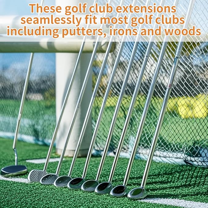 5 Pcs Golf Club Extensions Steel Shaft 0.60" Golf Shaft Extension Golf Club Shaft Extensions Putter Extension kit for Iron and Wood Golf Clubs Length Adjustment