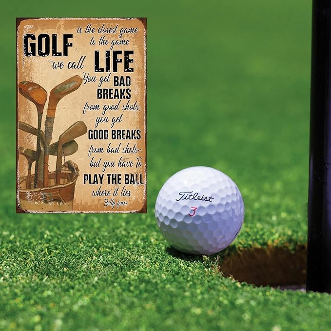 Golf Decor Signs Wall Art Golf Life Metal Tin Sign Vintage Golf Poster Golf Decoration For Home Man Cave Decor Golf Office Decoration Outdoor Indoor 8x12 Inch