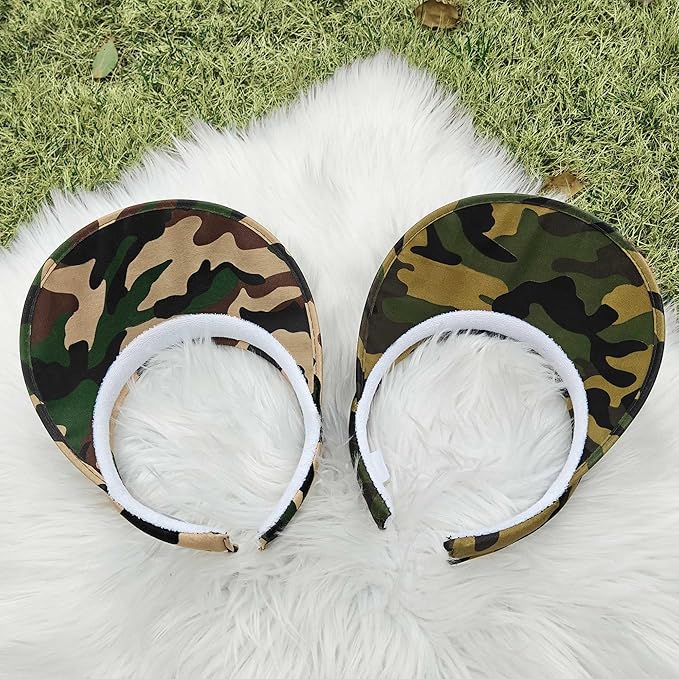 2 Pack Sun Visor Hats Women Men Clip On Wide Brim Visors Hat Outdoor Sports Golf Beach Travel Tennis Caps