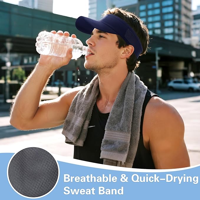 HH HOFNEN Sports Sun Visor Cooling Lightweight Stretchy Packable Running Golf Visor Hat for Men Women