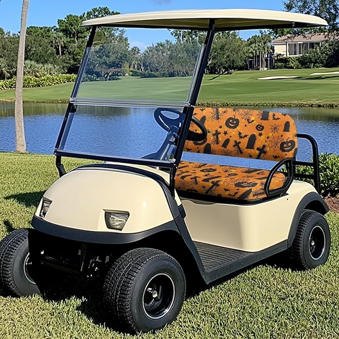 Golf Cart Seat Covers, Universal Fit & Nonskid Bottom Fits for Club Car 2 Person Seats Golf Carts