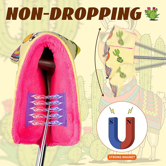 Funny Golf Club Head Cover Driver Headcover Fairway Wood Headcover Hybrid Club Head Cover Alpaca