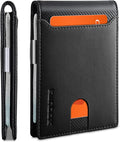 RUNBOX Money Clip Wallets for Men,Slim Leather Mens Bifold Wallet,RFID Blocking Front Pocket Wallet,Thin Credit Card Holder with Gift Box