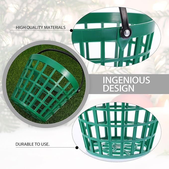 BESPORTBLE Plastic Golf Ball Basket Golf Ball Container with Handle Wire Ball Container for 25 Balls Outdoor