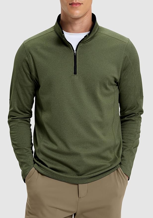 G Gradual Quarter Zip Pullover for Men Fleece Lined Sweatshirt Long Sleeve Winter Golf Shirt Mock Neck Polo Running Sweater