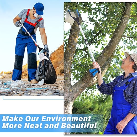 Ctosree 8 Pack 32" Trash Grabber Reacher Tool for Elderly, Foldable Litter Picker Upper, Lightweight Trash Pick up Stick, Long Handy Mobility Aids for Home Garden Arm Extension(Multicolor)