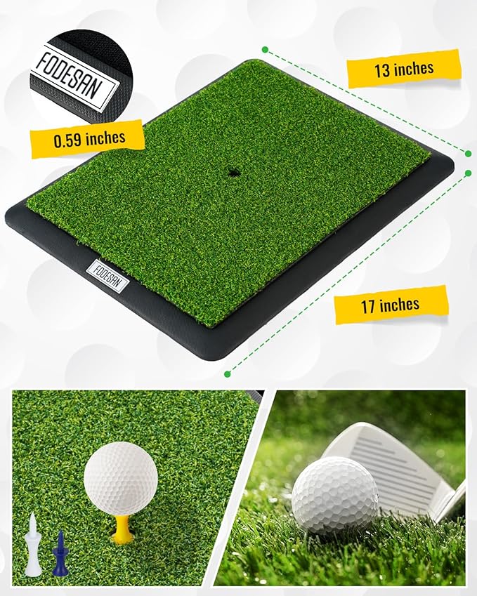 Golf Hitting Mat – Practice Mat with Swing Path Feedback & Impact Detection – Indoor/Outdoor Use – Golf Swing Trainer for Home Training – Gift for Golfers, Beginners & Pros