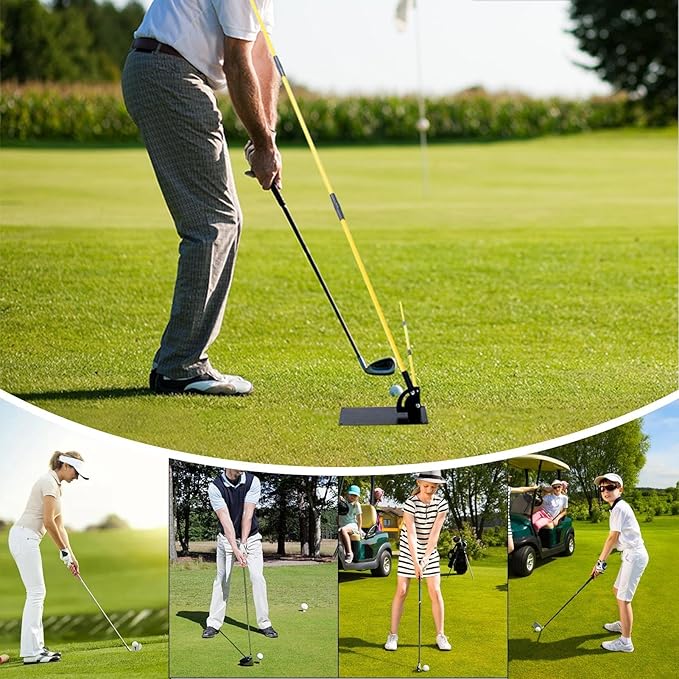 Golf Alignment Stick - Angle Holder, Swing Plane Trainer Plate, Adjustable Practice Tool, Durable Training Equipment | Professional Golf Swing Aid for Men, Women, Outdoor Practice Range, Accuracy