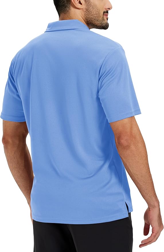 TACVASEN Mens Polo Shirts Short Sleeve Dry Fit Performance Breathable Golf Shirt with Collar Tennis Casual Business Work