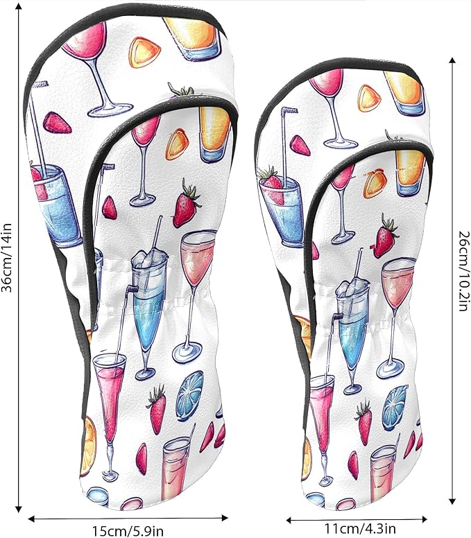 Golf Driver Head Covers Fairway Wood Headcovers, Premium Leather Golf Club Covers with Anti-Scratch Lining 1/3/5 Wood Cover for Golf Clubs for Women Men (Marble Blue)