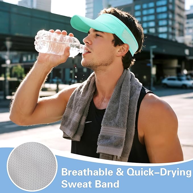 HH HOFNEN Sports Sun Visor Cooling Lightweight Stretchy Packable Running Golf Visor Hat for Men Women
