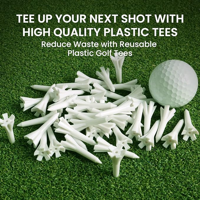Golf Tees Plastic 1 1/2 inch Value 300 600 Pack, Upgrade More Unbreakable Bulk Stable Reduce Friction Side Spin Tee for Men Women Ladies