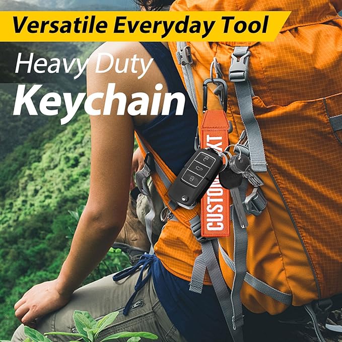 Personalized Key Tags, Custom Double-Sided Embroidery Name Number Keychain Tags, ID Identifiers Labels with Clip for Women Men Travel Bag Suitcase Keys, Baggage Tags to Quickly Spot Luggage Suitcase