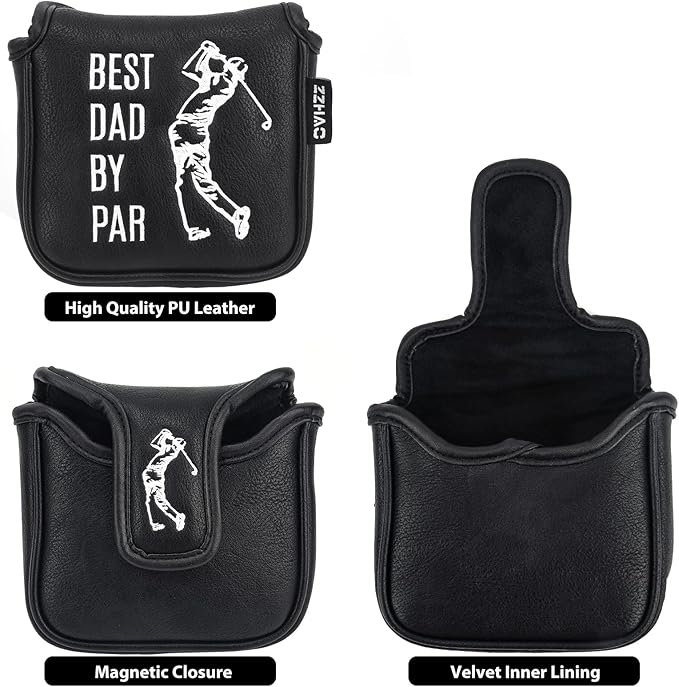 ZZHAO Golf Putter Cover - Funny Magnetic Mallet Putter Cover - Fits Most Mallet Putters - Golf Gifts for Dad - 5.5 x 4.7 x 1.2 Inches