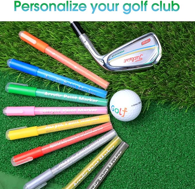 THE GOLFER STORE Golf Club Paint-9Pcs Golf Pens&Golf Markers for Fill in, Customize or Renovate Your Clubs and DIY Golf Balls