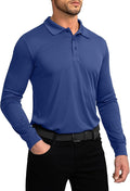 Men's Polo Shirt Long Sleeve Golf Shirts Lightweight UPF 50+ Sun Protection Cool Shirts for Men Work Fishing Outdoor