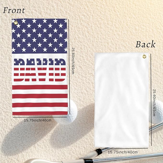 Custom Golf Towel Personalized Funny Golf Towels with Name Text Photo Golf Gifts for Men Women Dad Husband Golfer