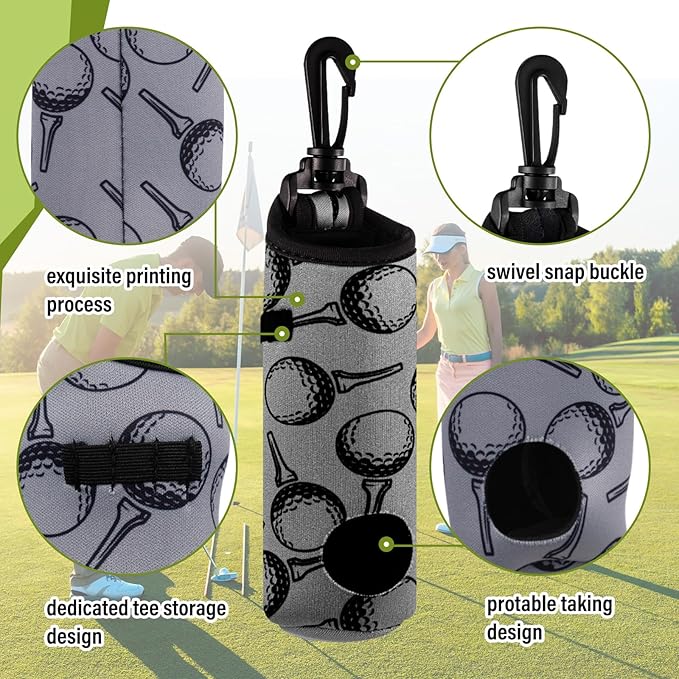Liliful 12 Pcs Golf Accessories Kit, Include Golf Ball Bag with Hook Towel Tees Magnetic Ball Marker Divot Tool Cleaner Brush for Women Man Gifts