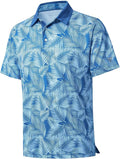 Golf Shirts for Men Dry Fit Short Sleeve Print Performance Moisture Wicking Polo Shirt